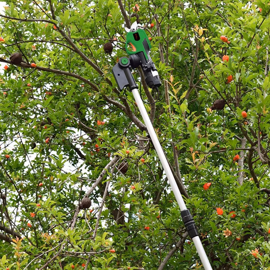 Tijeras de podar eléctricas inalámbricas con batería de litio recargable de 21V con poste de extensión