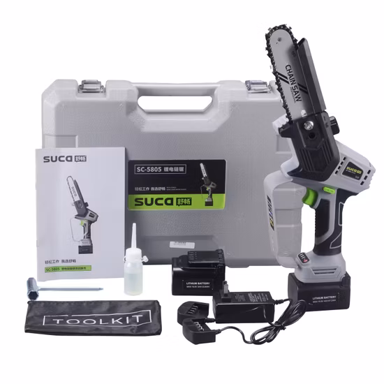 Motosierra eléctrica portátil de alta calidad con batería de litio de 5 pulgadas, minisierra de poste, motosierra eléctrica inalámbrica para cortar madera